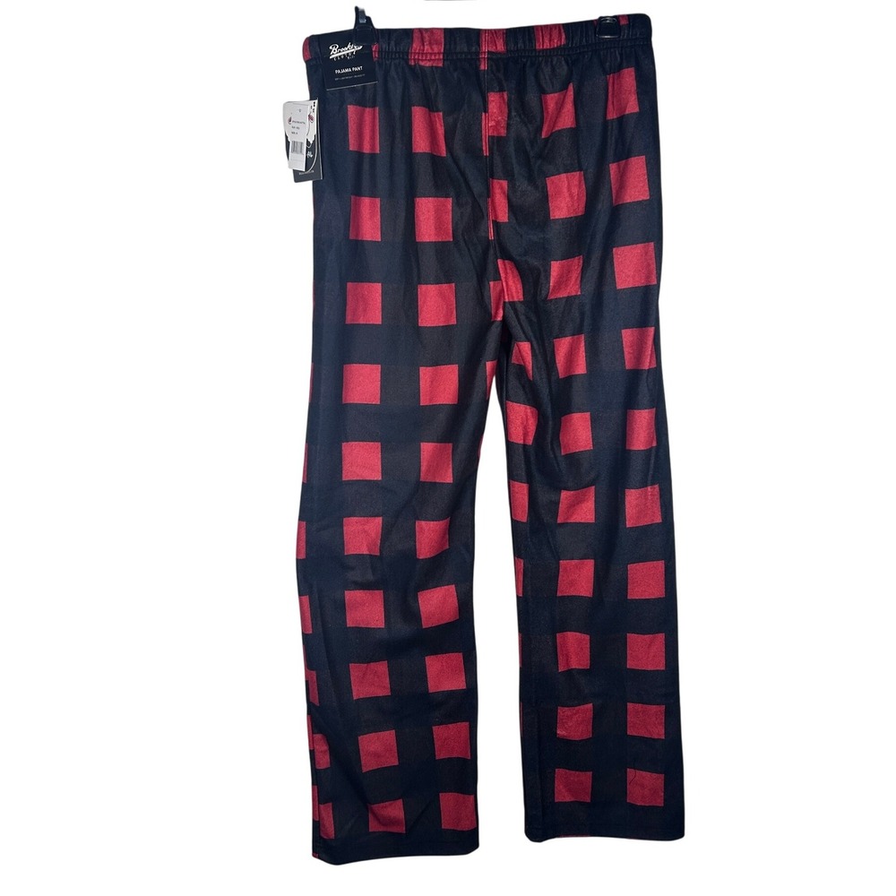Brooklyn Cloth Pajama Pants Red Black Check Plaid Soft Lightweight Sz Medium NEW